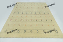 Load image into Gallery viewer, Handcrafted Simplicity | Multi-Color Accent Gabbeh Rug in Warm Beige Tones
