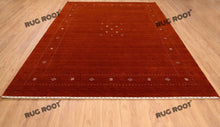 Load image into Gallery viewer, Handcrafted Simplicity | Oversized Gabbeh Rug in Burnt Sienna with Minimalist Design
