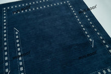 Load image into Gallery viewer, Minimalist Tribal Charm | Blue Gabbeh Rug with White Border for Serene Living Spaces
