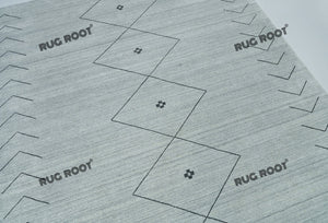 Modern Minimalist Rug | Handwoven Grey Area Gabbeh Rug with Simple Geometric Pattern