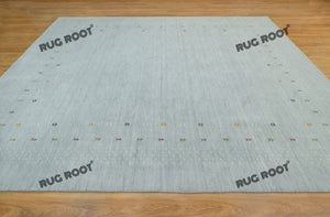 Artisan Crafted | Light Blue Moroccan Gabbeh Rug with Tribal-Inspired Design