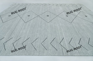 Modern Minimalist Rug | Handwoven Grey Area Gabbeh Rug with Simple Geometric Pattern