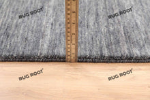 Load image into Gallery viewer, Modern Minimalist | Handwoven Charcoal Wool Gabbeh Rug with Subtle Texture

