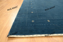 Load image into Gallery viewer, Coastal Chic | Modern Gabbeh Rug in Deep Blue with Subtle Embroidered Accents
