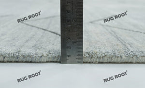 Modern Minimalist Rug | Handwoven Grey Area Gabbeh Rug with Simple Geometric Pattern
