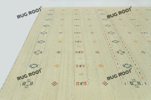 Handcrafted Simplicity | Multi-Color Accent Gabbeh Rug in Warm Beige Tones