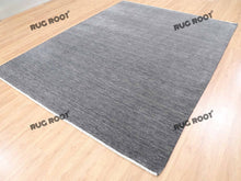 Load image into Gallery viewer, Modern Minimalist | Handwoven Charcoal Wool Gabbeh Rug with Subtle Texture
