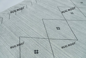 Modern Minimalist Rug | Handwoven Grey Area Gabbeh Rug with Simple Geometric Pattern