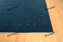 Load image into Gallery viewer, Coastal Chic | Modern Gabbeh Rug in Deep Blue with Subtle Embroidered Accents
