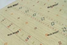 Load image into Gallery viewer, Handcrafted Simplicity | Multi-Color Accent Gabbeh Rug in Warm Beige Tones
