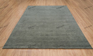 Olive Grove Tranquility | Handwoven Wool Gabbeh Rug in Deep Green