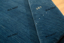 Load image into Gallery viewer, Coastal Chic | Modern Gabbeh Rug in Deep Blue with Subtle Embroidered Accents
