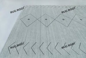 Modern Minimalist Rug | Handwoven Grey Area Gabbeh Rug with Simple Geometric Pattern