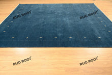 Load image into Gallery viewer, Coastal Chic | Modern Gabbeh Rug in Deep Blue with Subtle Embroidered Accents
