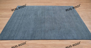 Sapphire Serenity | Handcrafted Plush Pile Gabbeh Rug in Steel Blue | Custom Sizes Available