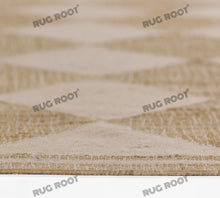 Load image into Gallery viewer, Handwoven Jute &amp; Wool Rug with Diamond Checkered Pattern in Natural Beige – Flatweave
