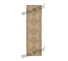Load image into Gallery viewer, Handwoven Jute &amp; Wool Rug with Diamond Checkered Pattern in Natural Beige – Flatweave
