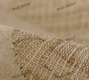 Handwoven Jute & Wool Rug with Diamond Checkered Pattern in Natural Beige – Flatweave