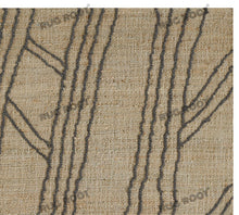 Load image into Gallery viewer, Handwoven Wool &amp; Jute Rug with Abstract Linear Pattern – Natural &amp; Black Flatweave
