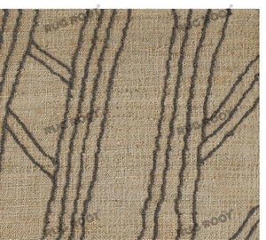 Handwoven Wool & Jute Rug with Abstract Linear Pattern – Natural & Black Flatweave