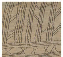 Load image into Gallery viewer, Handwoven Wool &amp; Jute Rug with Abstract Linear Pattern – Natural &amp; Black Flatweave
