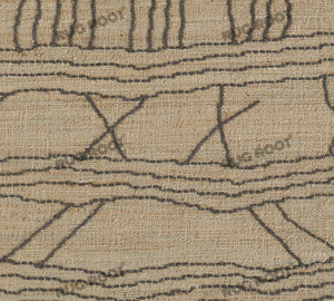Handwoven Wool & Jute Rug with Abstract Linear Pattern – Natural & Black Flatweave