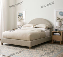 Load image into Gallery viewer, Handwoven Wool &amp; Jute Rug with Blue &amp; Ivory Geometric Pattern – Flatweave
