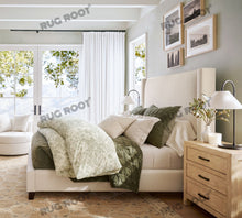 Load image into Gallery viewer, Handwoven Wool &amp; Jute Rug with Geometric Diamond Pattern in Natural &amp; Beige – Flatweave
