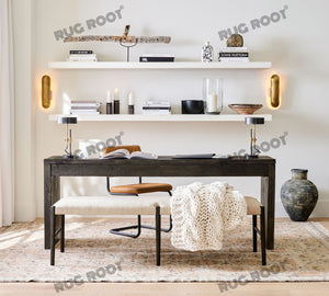 Handwoven Wool & Jute Rug with Geometric Diamond Pattern in Natural & Beige – Flatweave