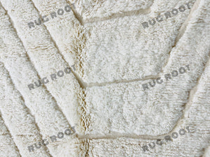 Bohemian Chic Rug | Handwoven Moroccan Wool in Creamy White with Graphic Accents