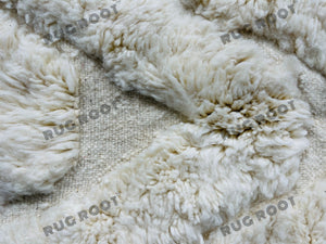 Boho Chic Nursery Rug | Extra Large White Moroccan Berber Wool | Scandinavian Style