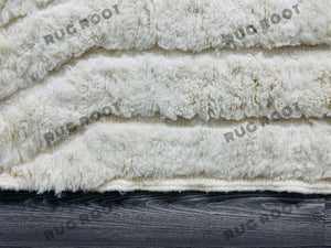 Boho Chic Nursery Rug | Extra Large White Moroccan Berber Wool | Scandinavian Style