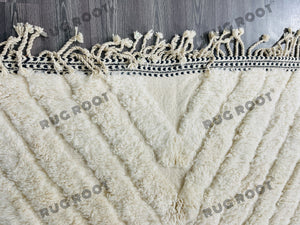 Boho Chic Nursery Rug | Extra Large White Moroccan Berber Wool | Scandinavian Style