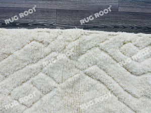 Bohemian Chic Rug | Handwoven Moroccan Wool in Creamy White Tones