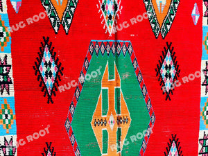 Vibrant Moroccan Boucherouite Rug | Handmade Wool Runner with Colorful Tribal Motifs