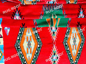 Vibrant Moroccan Boucherouite Rug | Handmade Wool Runner with Colorful Tribal Motifs