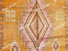 Load image into Gallery viewer, Vintage Moroccan Rug | Handwoven Orange Wool with Geometric Berber Motifs
