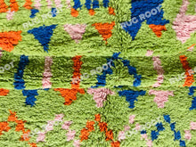 Load image into Gallery viewer, Handcrafted Moroccan Artistry | Azilal Rug in Lively Lime Green with Colorful Accents
