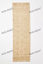 Load image into Gallery viewer, Handwoven Jute &amp; Wool Rug with Diamond &amp; Chevron Pattern in Natural Ivory – Flatweave
