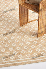 Load image into Gallery viewer, Handwoven Jute &amp; Wool Rug with Diamond Pattern - Natural &amp; Ivory

