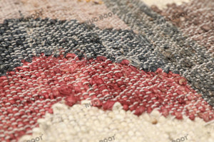 Handwoven Wool & Jute Rug with Zigzag & Chevron Pattern - Multicolor
