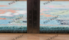 Load image into Gallery viewer, Jewel-Toned Oasis | Handwoven Oushak Rug in Teal with Green, Orange &amp; Pink Accents | Wool
