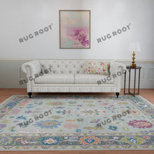 Load image into Gallery viewer, Serene Haven | Handwoven Oushak Rug in Earthy Gray | Neutral, Bedroom
