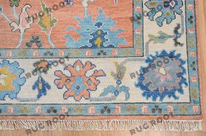 Rainbow Bloom | Handwoven Wool Rug with Playful Colors | Oushak Carpets