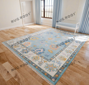 Ethereal Sky | Handwoven Oushak Area Rug in Serene Blue