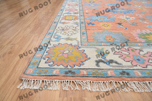 Rainbow Bloom | Handwoven Wool Rug with Playful Colors | Oushak Carpets