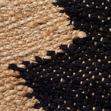 Load image into Gallery viewer, Handwoven Jute &amp; Black Geometric Pattern Runner – Natural &amp; Black
