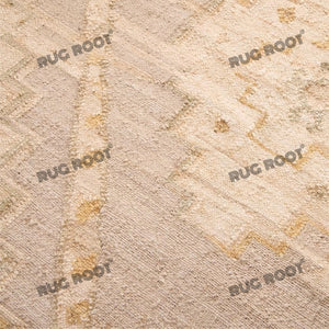 Vintage-Inspired Flatweave Rug with Soft Medallion Design - Beige & Light Grey