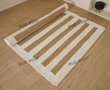 Load image into Gallery viewer, Natural Hemp Jute Striped Rug
