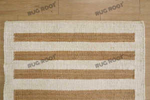 Natural Hemp Jute Striped Rug